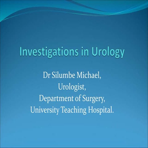 Investigations in urology