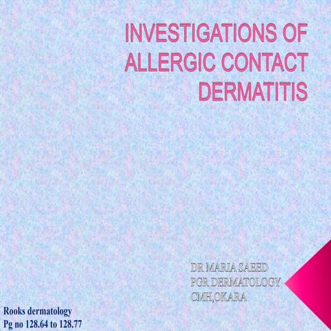 Irritant contact dermatitis by dr maria saeed | PPTX