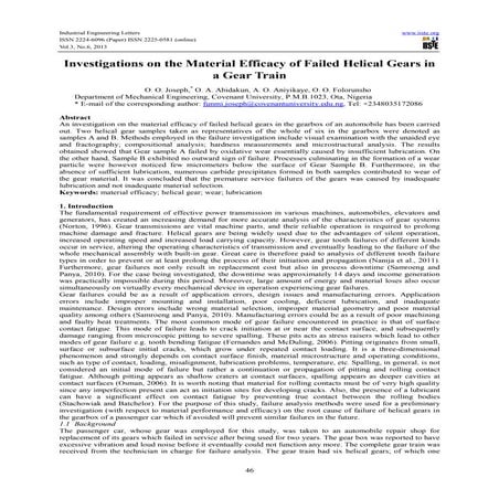 Gear failure analysis | PDF