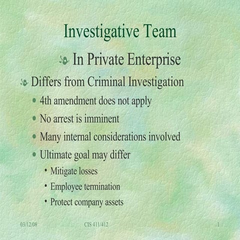 Investigative Team | PPT