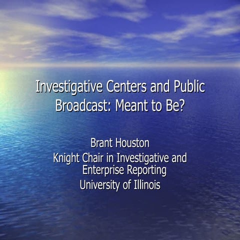Nonprofit Best Practices: Investigative Centers and Public Broadcast