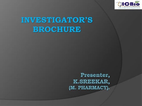 Investigator brochure | PPT