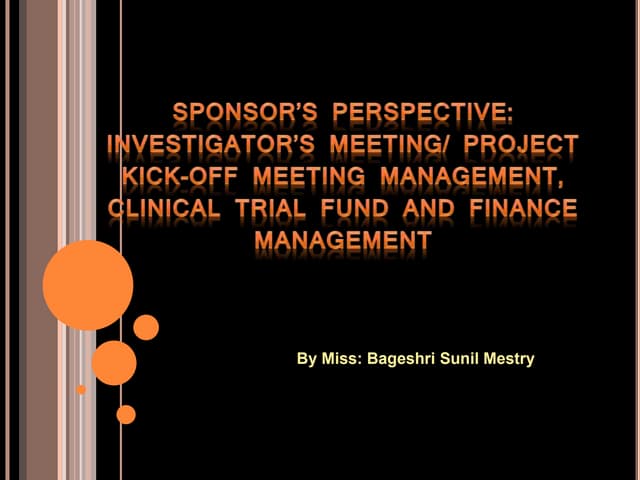 Investigator’s meeting