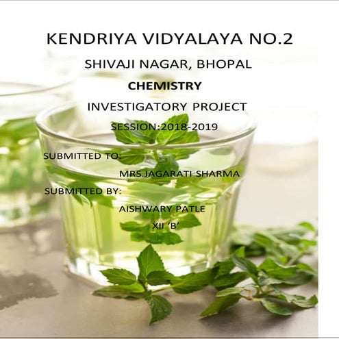 Investigatory project chemistry