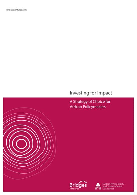 Investing for Impact: A Strategy of Choice for African Policymakers