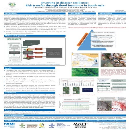 Investing in disaster resilience   risk transfer through flood insurance in south asia (poster) - final low resolution version