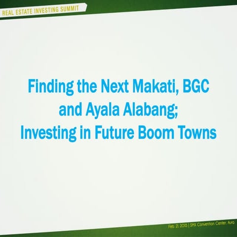 Investing in future boom towns  