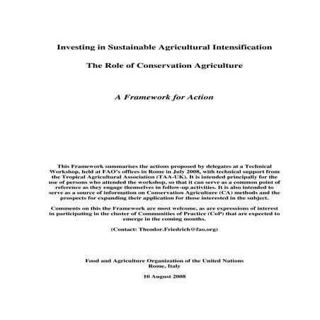 Investing in sustainable agriculture intensification