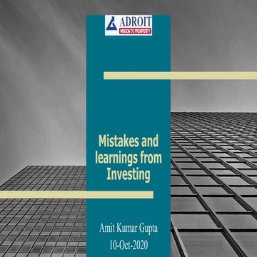 Investing mistakes and learnings