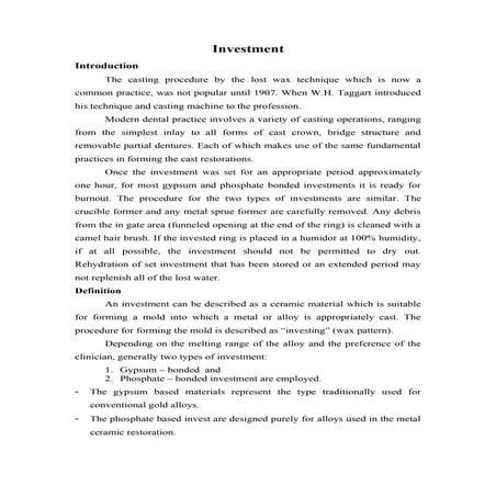 dental Investment materials/ orthodontic course by indian dental academy