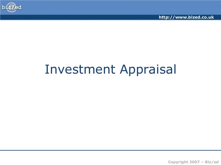 Investment Appraisals