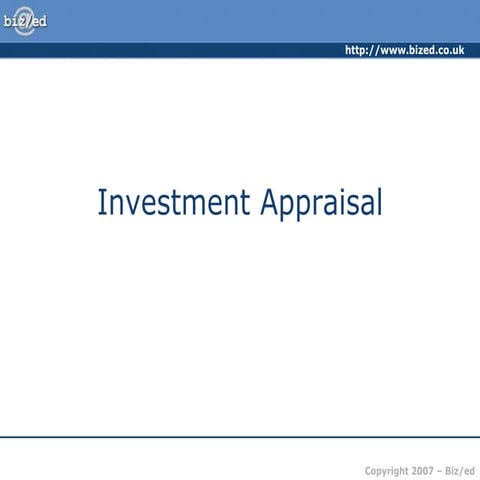 Investment Appraisals