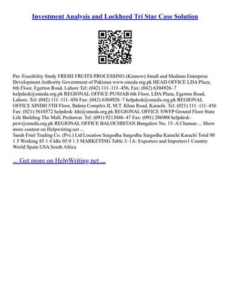 Investment Analysis And Lockheed Tri Star Case Solution