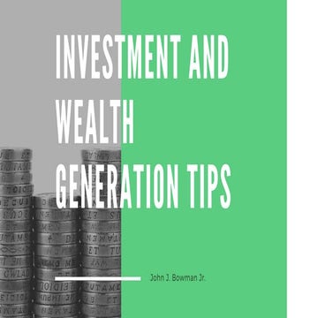 Investment and Wealth Generation Tips 