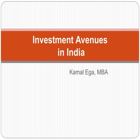 Investment avenues in India