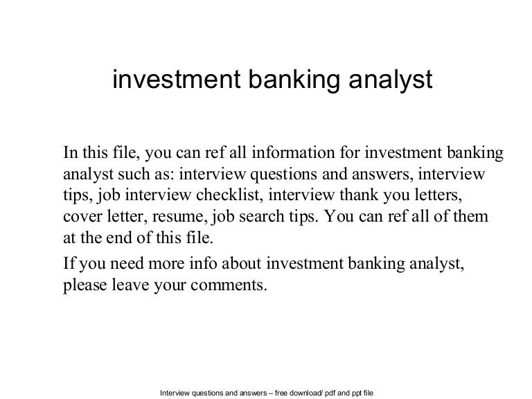 cover letter for investment banking