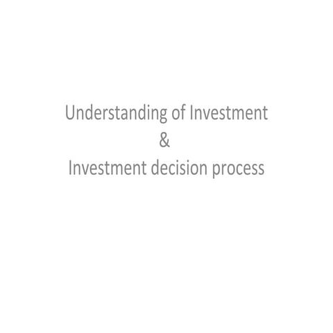 Investment Decision Process