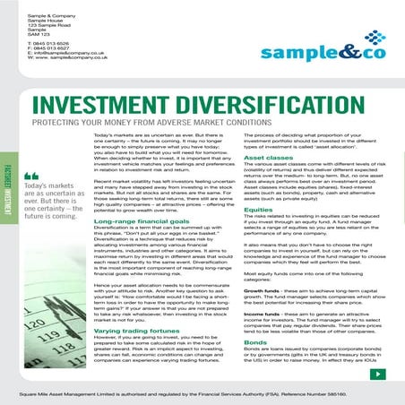 Investment diversification b  2013/14