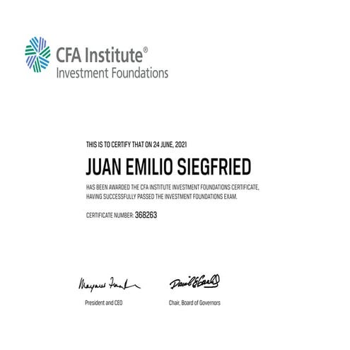Investment foundations certificate CFA Institute PDF