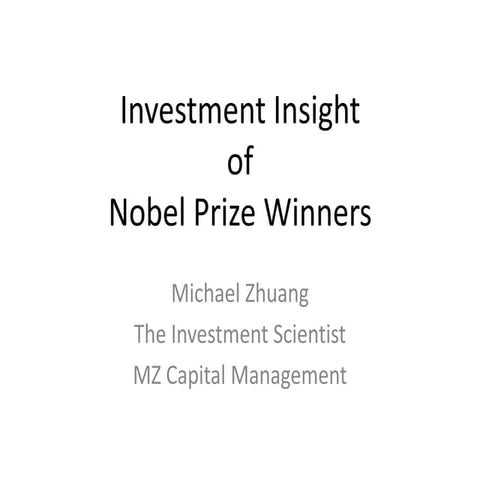 Investment Insights of Nobel Prize Winners