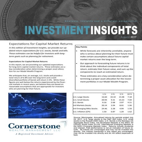 Investment Insights for August, 2017