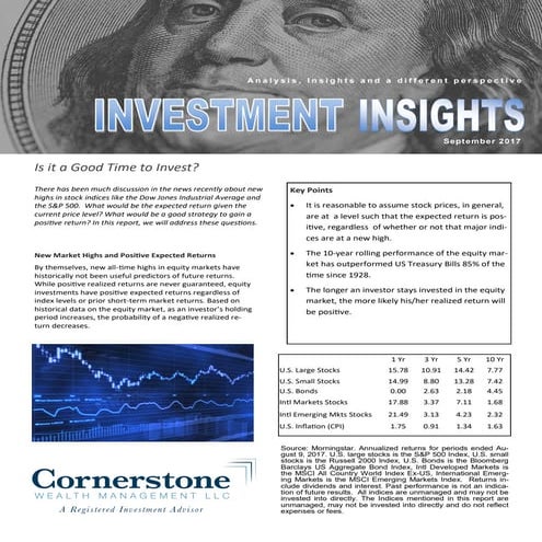 Investment Insights for September, 2017