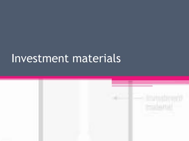 Image showcasing Dental casting investment materials | PPTX