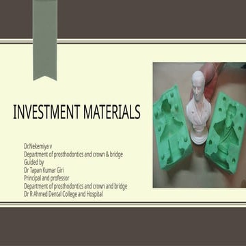 Investment materials -Dental materials.pptx