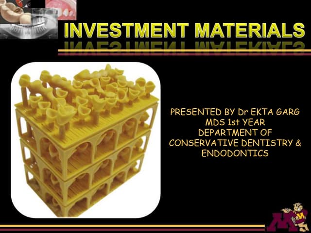 Dental casting investment materials | PPTX - Dental Model Making Casting Supplies For Investment Casting