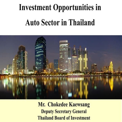 Investment Opportunities in Auto Sector in Thailand