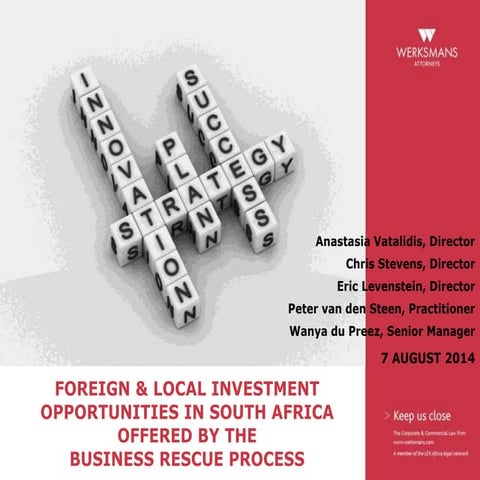 Foreign & local investment opportunities in South Africa offered by the busin...