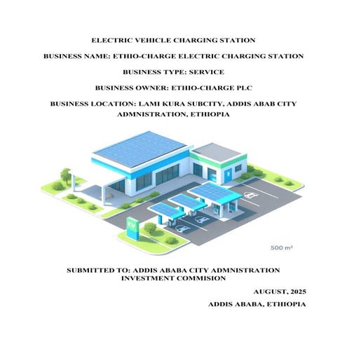 Investment Proposal (Business Plan) Electric Vehicle Charging Station in Lami...