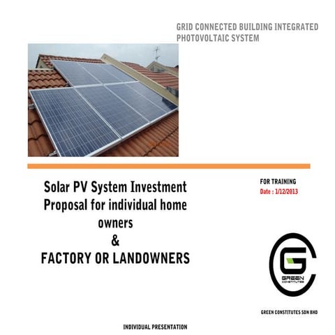 Investment proposal for solar pv system training modules