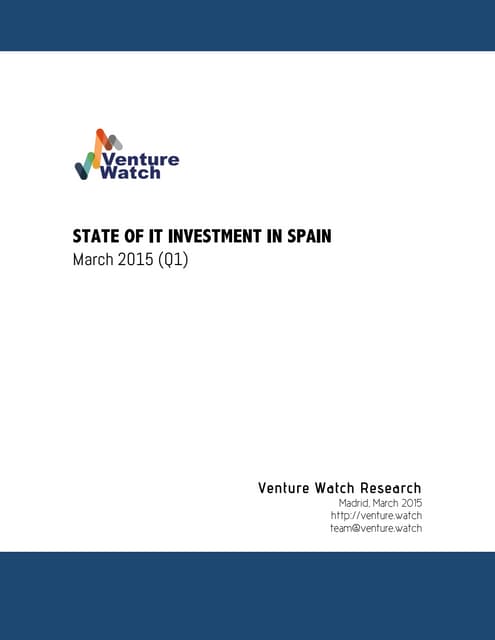 Investments in Startups in Spain March 2015