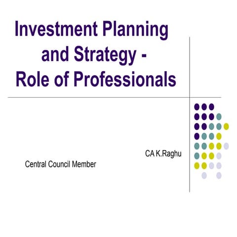 Investment strategy   role of professionals
