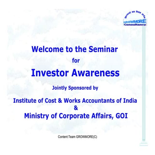 Investor awareness programe
