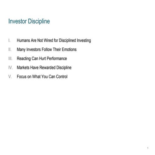 Investor discipline