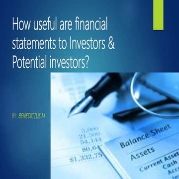 Investor on financial reporting final