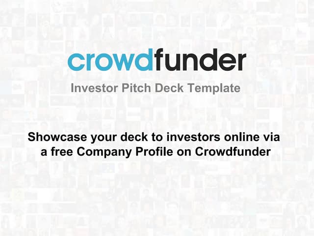 Investor pitch deck template