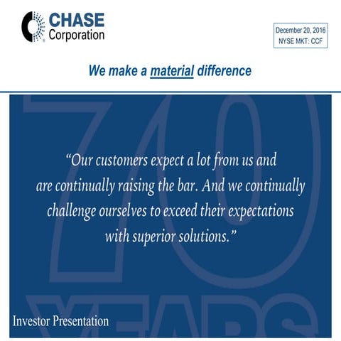 Chase Corp - Investor presentation 