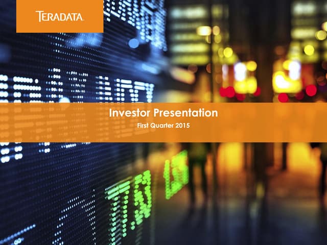 Q1 2015 Investor PresentationQ1 2015 Investor Presentation