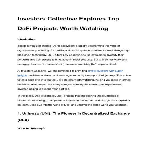 Investors Collective Explores Top DeFi Projects Worth Watching.docx