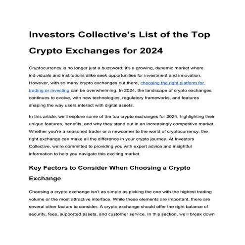 Investors Collective’s List of the Top Crypto Exchanges for 2024.docx