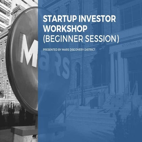 Startup Investor Workshop (Beginner Session) | Brightspark & OurCrowd