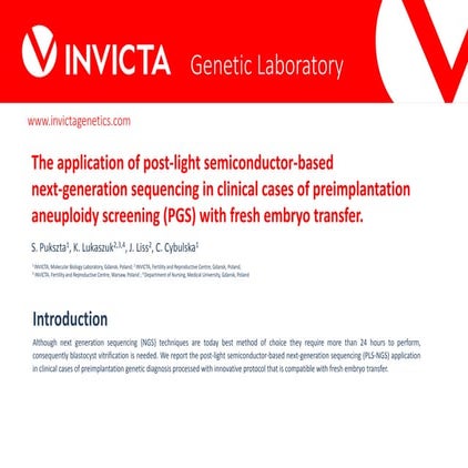 Invicta ngs fresh poster eshre 2014