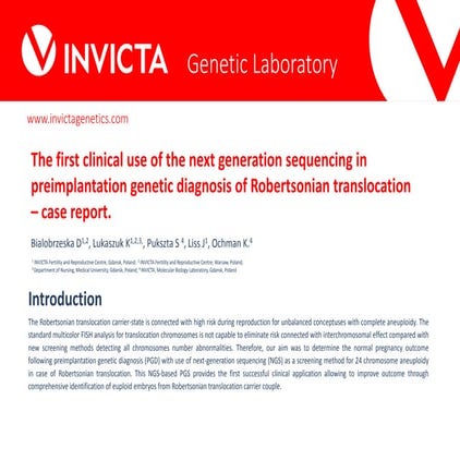Invicta robertsonian poster eshre 2014