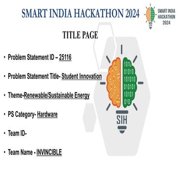 Smart india hackathon presentation about free electricity from renewable energy without hydropower plants just by using pods