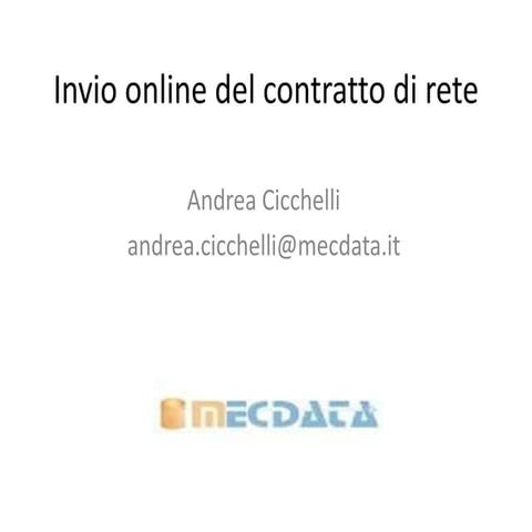 Invio online del contratto di rete 