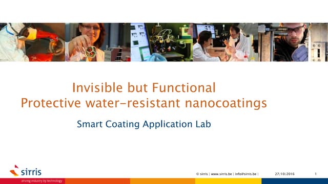 Invisible but functional - water resistent coatings