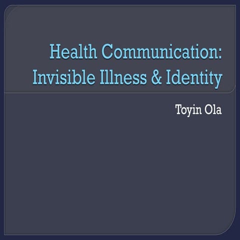 Invisible illness, Social identity, & Communication | PDF